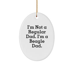 Funny Beagle Dog Oval Ornament Gifts for Beagle Dad from Husband - Image 1