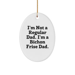 Funny Bichon Frise Dad Oval Ornament Gifts from Men for Women Friends Family, Unique Christmas Decorations - Image 1