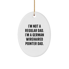 Funny German Wirehaired Pointer Dad Christmas Unique Gift for Him, Oval Ornament Gifts from Men, German Wirehaired Pointer Dog Lover - Image 1