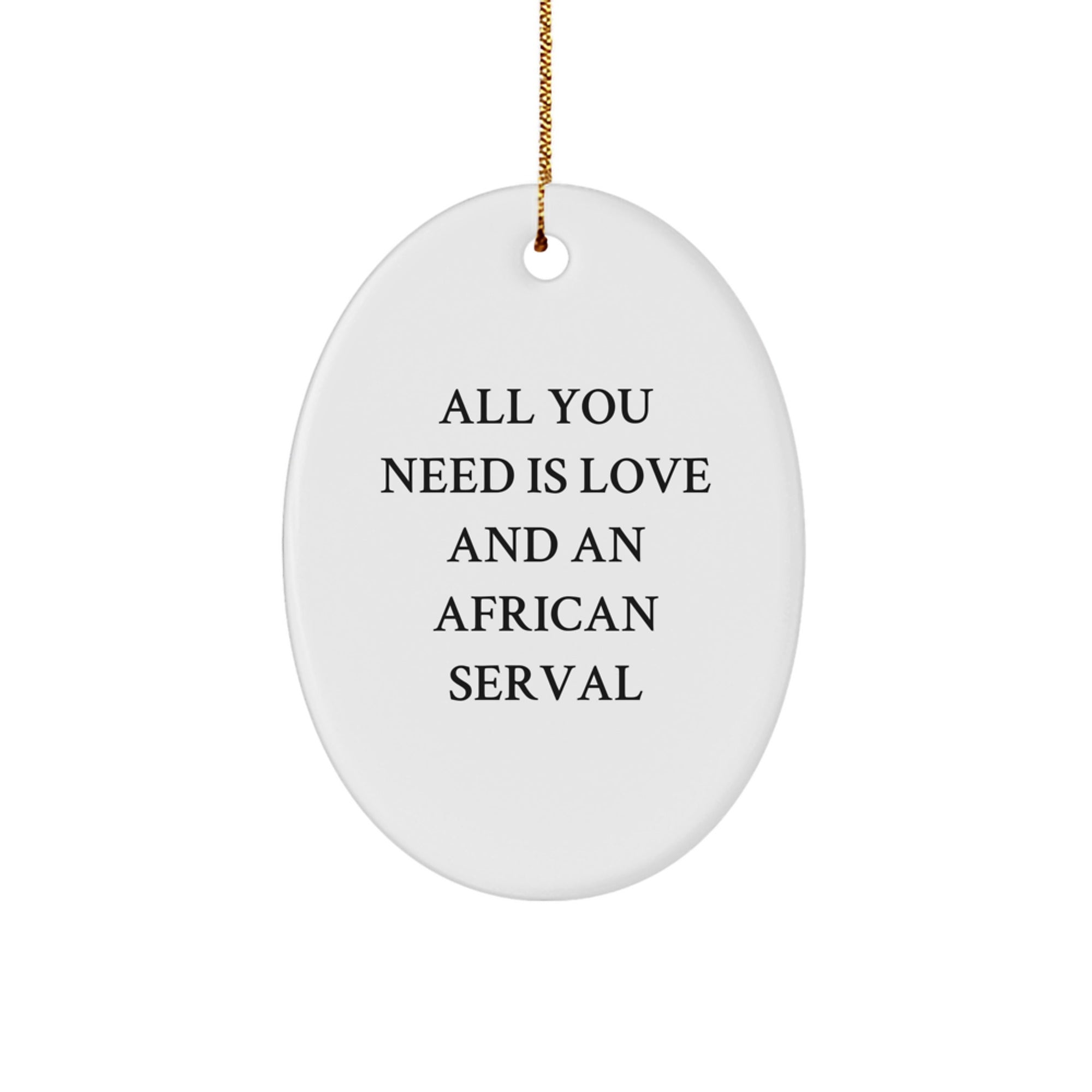 Funny African Serval Cat Oval Ornament Gifts from Friends to Family, African Serval Cat Lovers Christmas Unique Gifts - Image 1