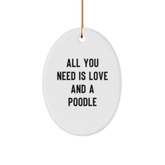 Funny Poodle Dog Oval Ornament Gifts from Men to Women, Family, Friends, Perfect Christmas Unique Gifts - Image 1