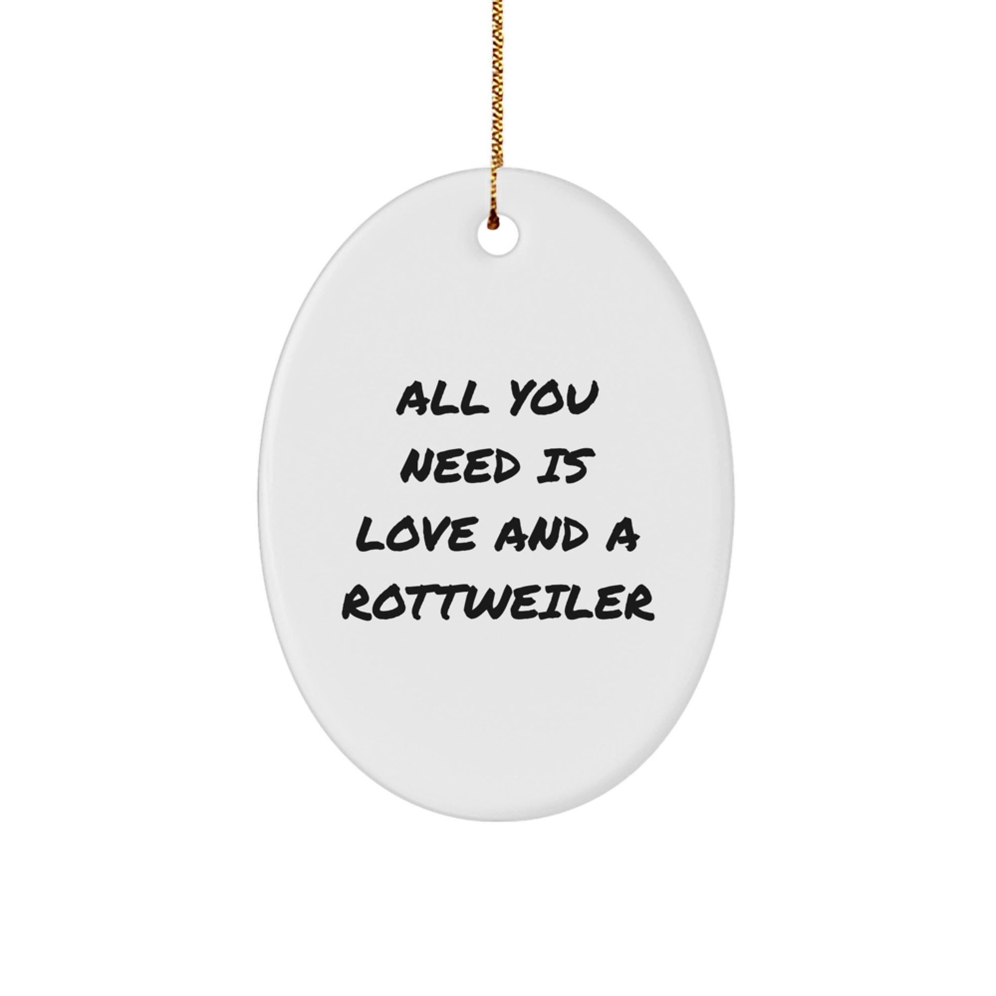 Funny Rottweiler Dog Oval Ornament Gifts for Men and Women on Christmas Unique Presents from Family - Image 1