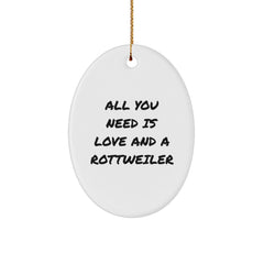 Funny Rottweiler Dog Oval Ornament Gifts for Men and Women on Christmas Unique Presents from Family - Image 1