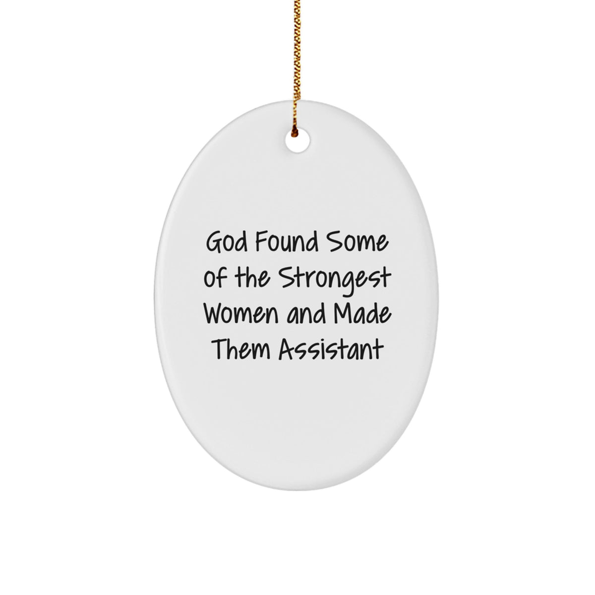 Funny Assistant Oval Ornament Gifts from Men to Women Coworkers, Perfect for Christmas Unique Gifts, Oval Shaped Decorations - Image 1