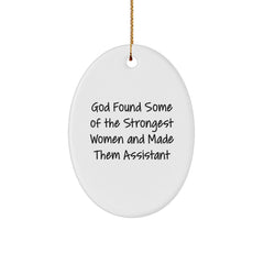 Funny Assistant Oval Ornament Gifts from Men to Women Coworkers, Perfect for Christmas Unique Gifts, Oval Shaped Decorations - Image 1