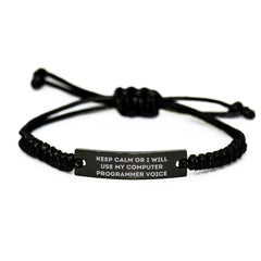 Computer Programmer Gifts, Funny Quote Rope Bracelet, Birthday Present for Men, Women, Coworkers, Friends, Family, Gifts from Friends, Gifts for Computer Programmer - Image 1