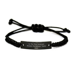 Funny Landscape Architect Birthday Unique Gift Rope Bracelet for Men from Friends, Sexy Landscape Architect Quote Rope Jewelry for Women, Adjustable Black Rope Band - Image 1