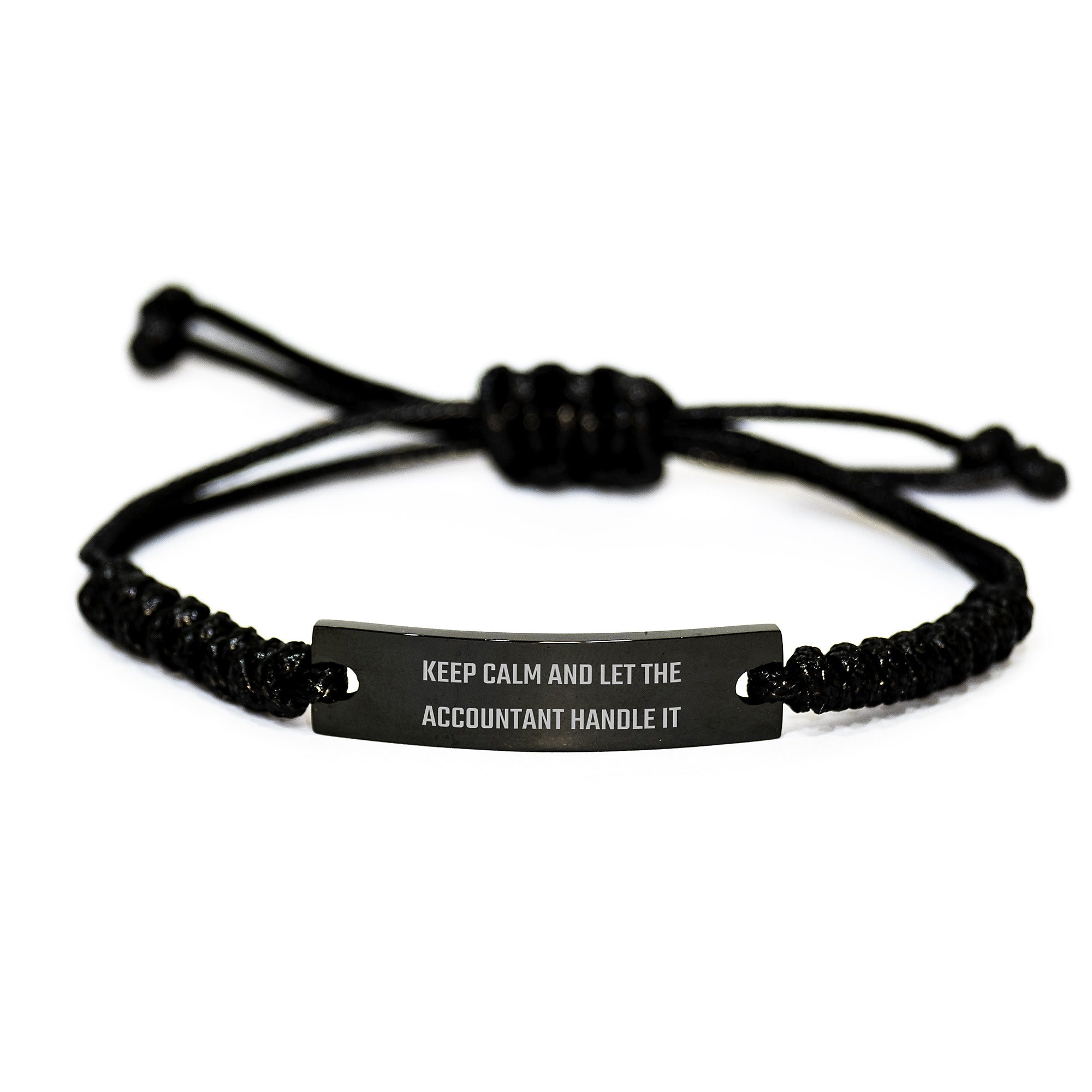 Funny Accountant Gifts from Friends, Keep Calm and Let the Accountant Handle It Rope Bracelet for Graduation, Men, Women, Coworkers, Family - Image 1