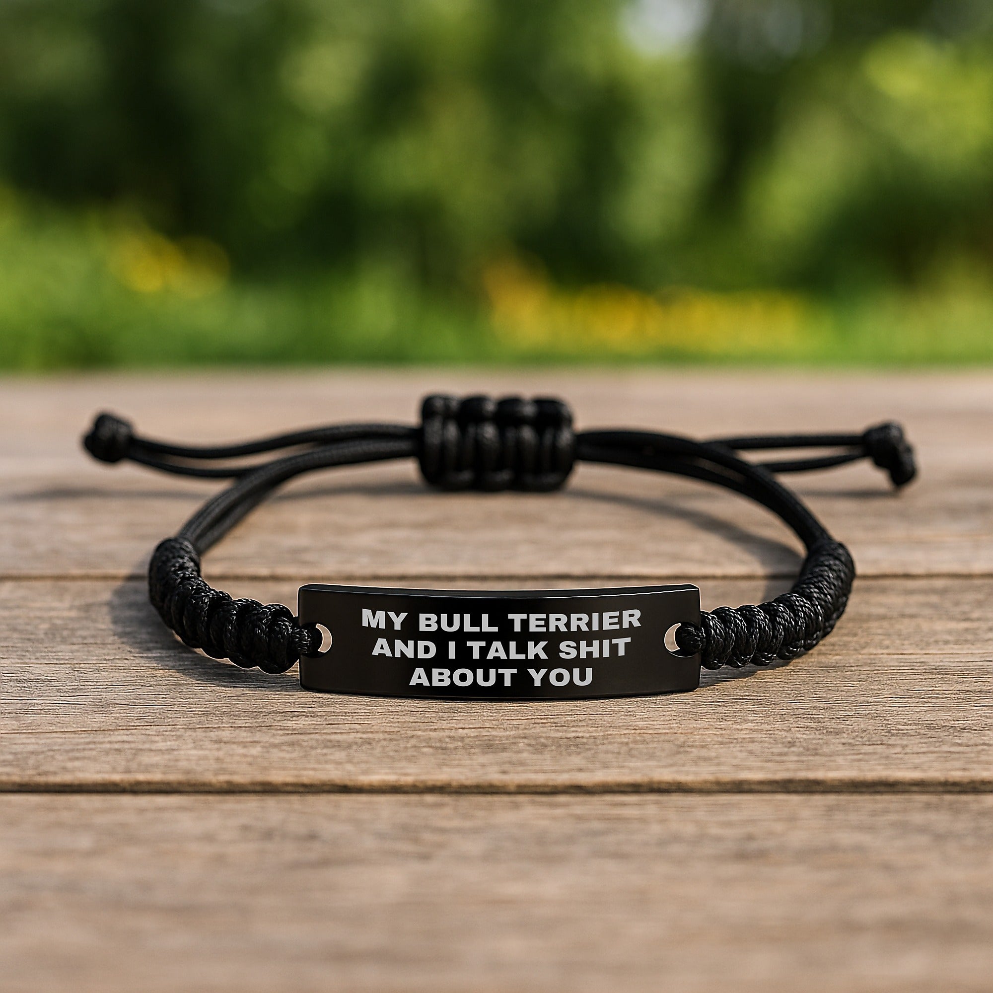Funny Bull Terrier Dog Gifts for Men Friends from My Bull Terrier And I Talk Shit About You Quote Birthday Unique Rope Braceltes - Image 2