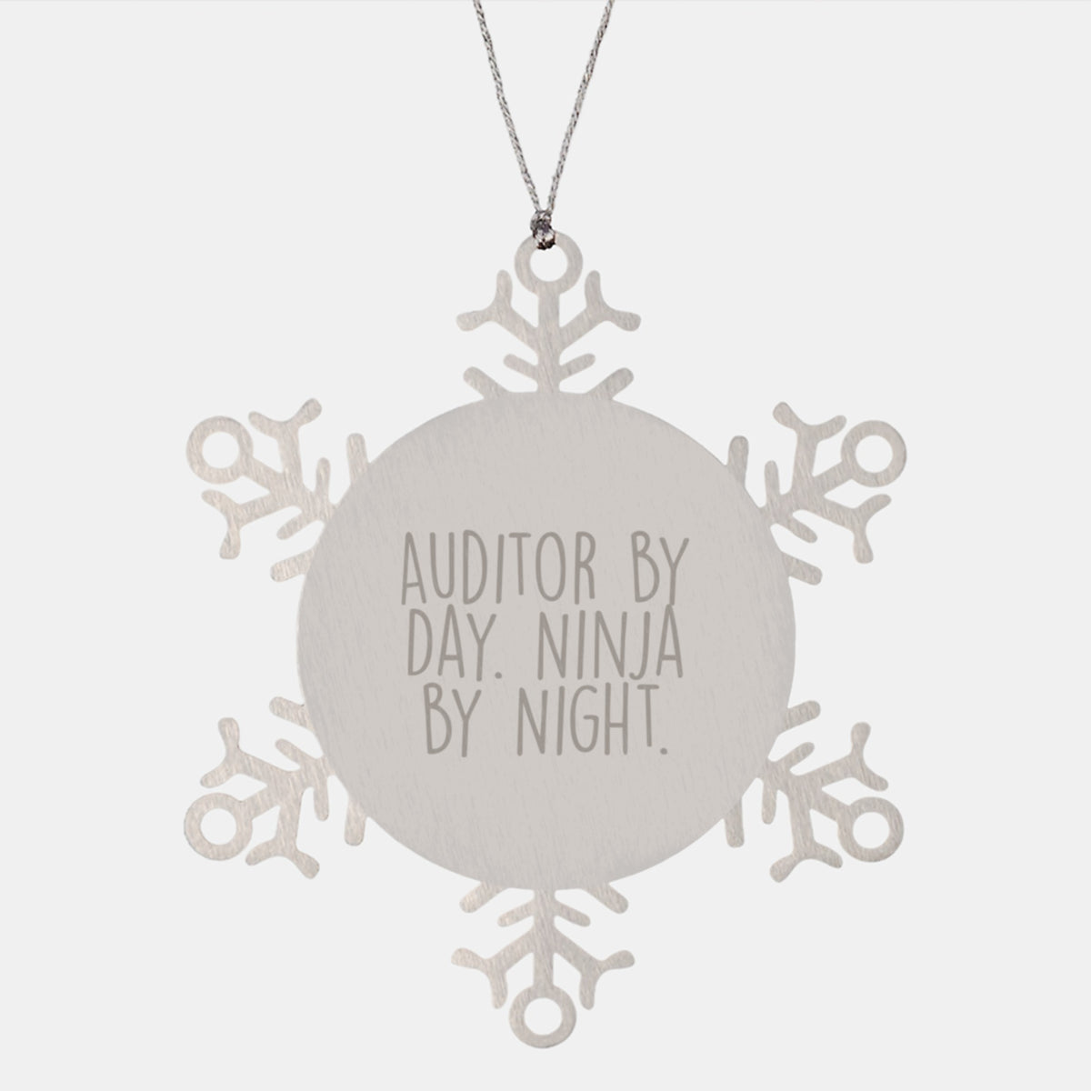 Auditor By Day, Ninja By Night Snowflake Ornament, Funny Quote Gift for Auditor, Gifts from Friends, Gifts for Auditor - Image 1