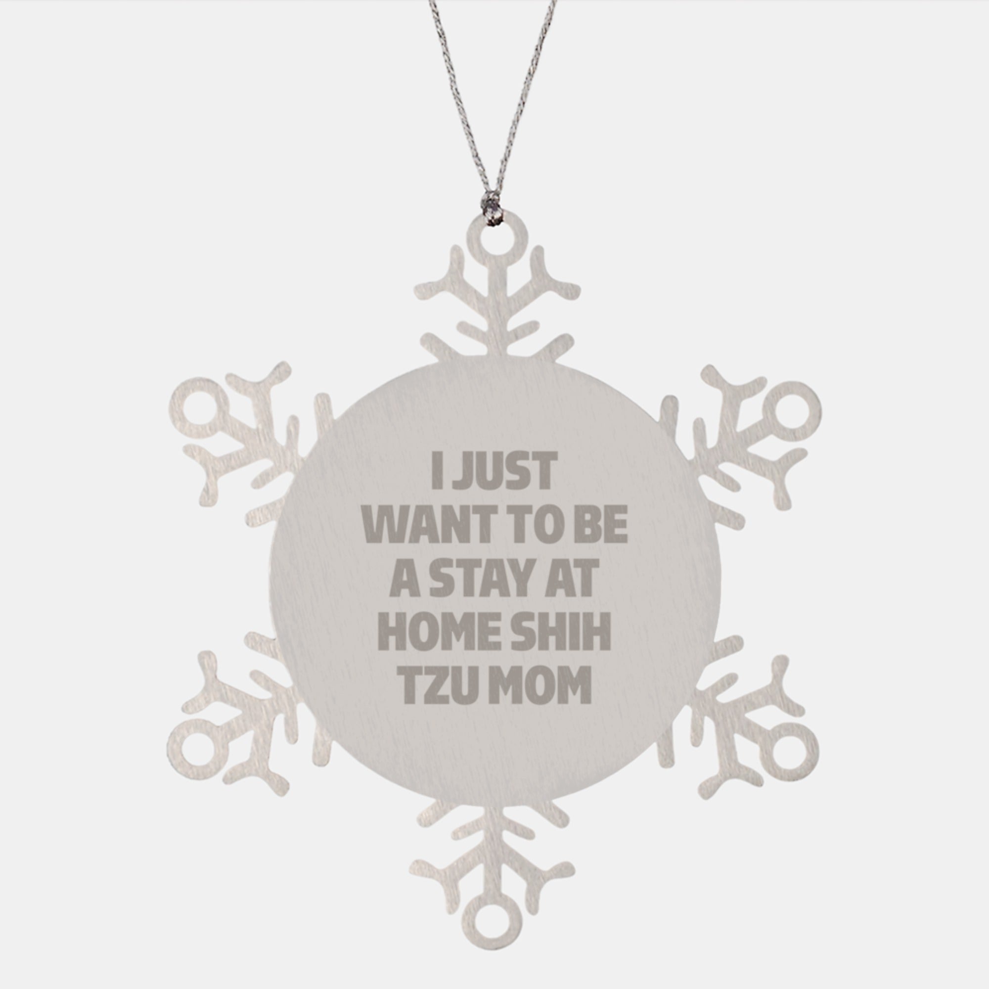 Adorable Shih Tzu Mom Snowflake Ornament, Funny Gifts for Shih Tzu Dog Lovers, Christmas Unique Presents from Family Friends - Image 1