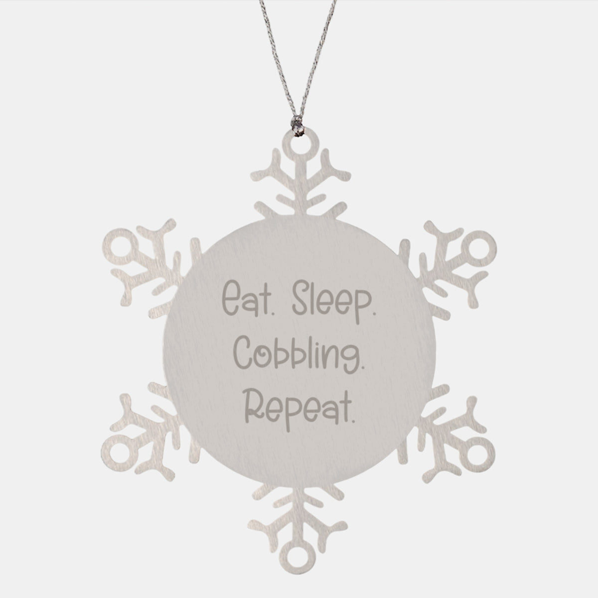 Cobbling Gifts for Friends, Snowflake Ornament Eat. Sleep. Cobbling. Repeat., Christmas Unique Gifts from Family - Image 1