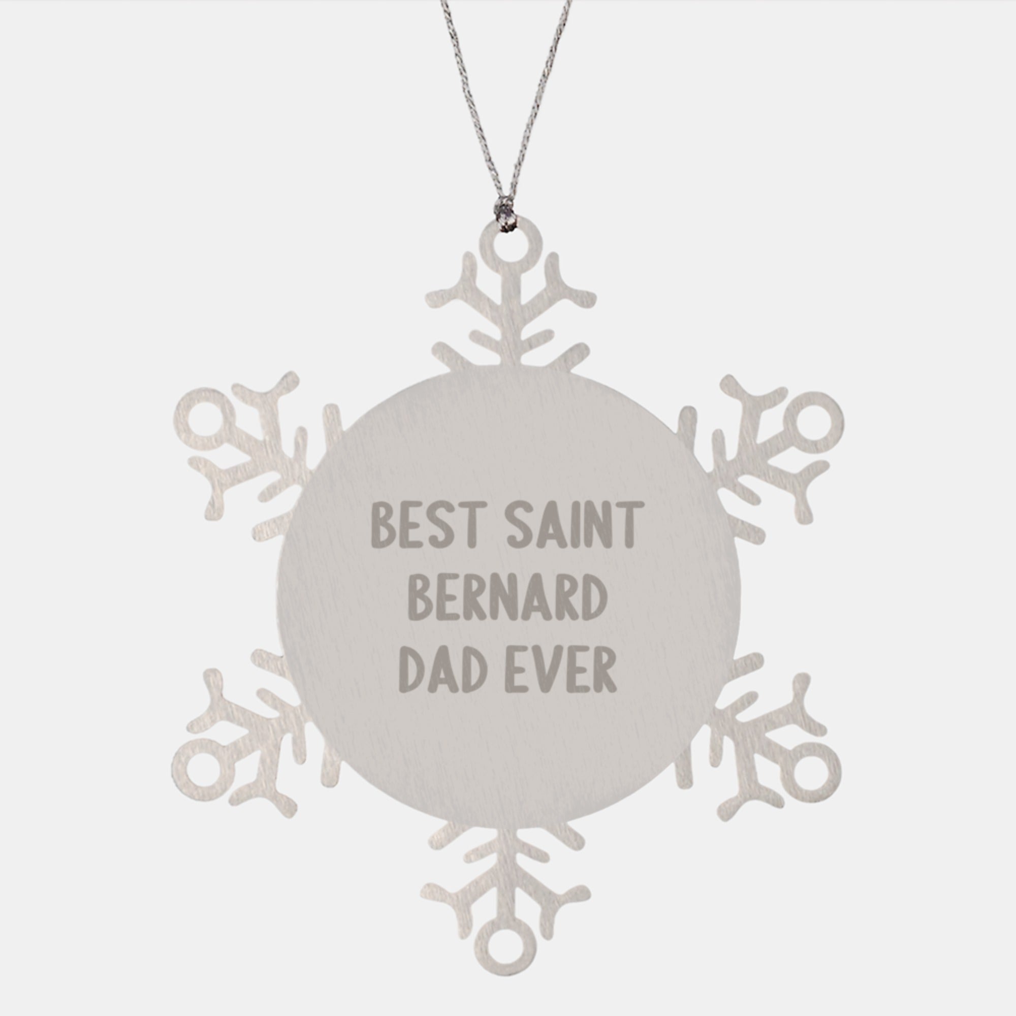Saint Bernard Dog Lovers' Christmas Unique Gift, Funny Snowflake Ornament for Best Dad Ever, Gifts from Men to Family - Image 1