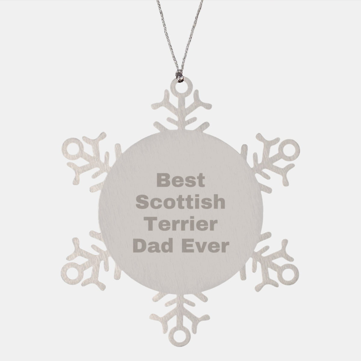 Funny Scottish Terrier Dog Dad Gifts from Men to Best Scottish Terrier Dad Ever, Snowflake Ornament for Christmas - Image 1