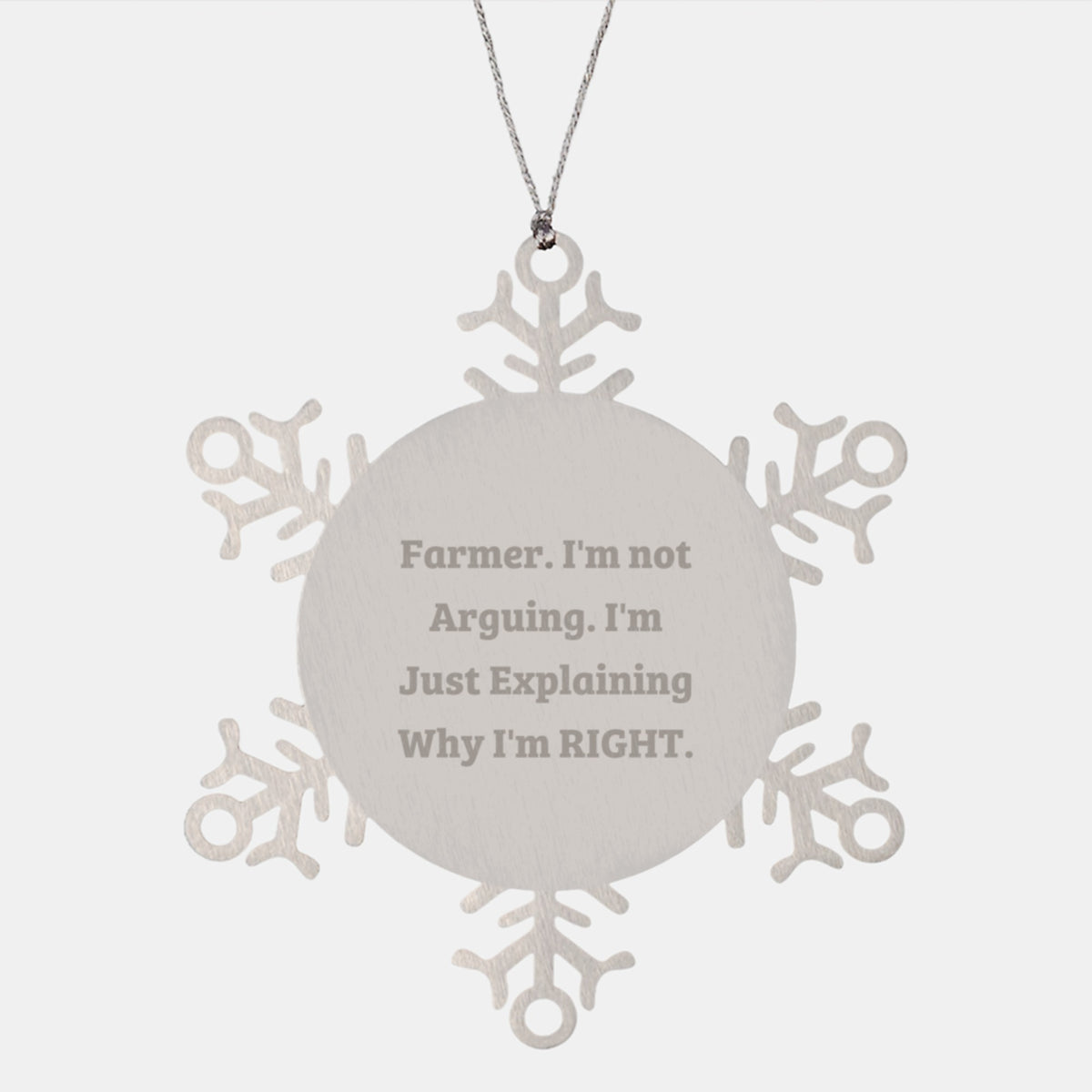 Funny Farmer Gifts from Friends, Snowflake Ornament for Men, Women, Farmer Christmas Unique Gifts, Funny Quote - Image 1