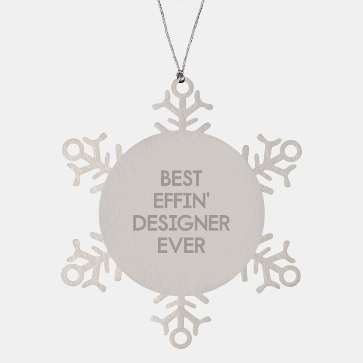 Funny Designer Gifts from Best Effin' Designer Ever Snowflake Ornament for Friends, Family, and Coworkers on Christmas - Image 1