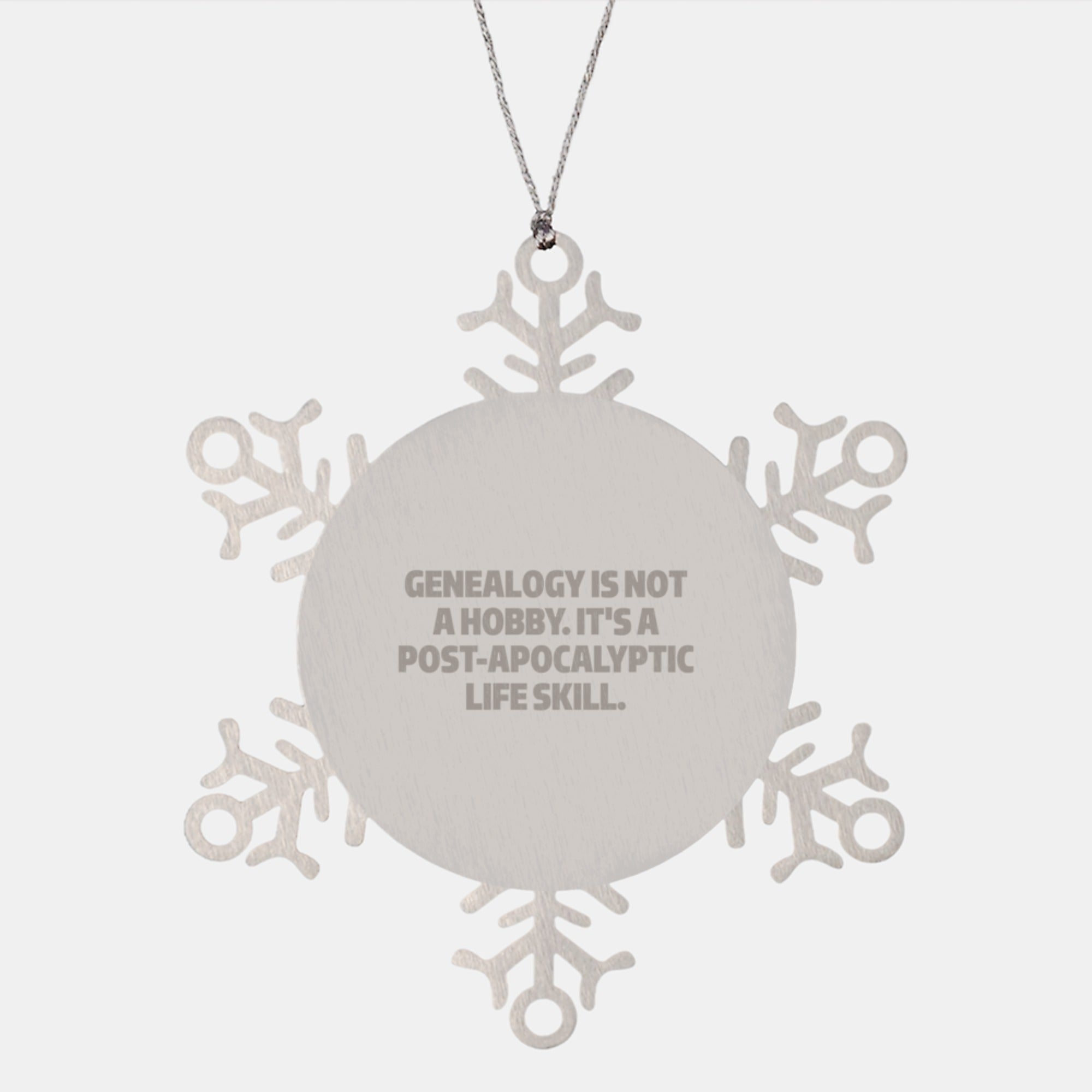 Gifts from Family for Genealogy Enthusiasts, Funny Snowflake Ornament, Stainless Steel, Christmas Unique Gifts - Image 1