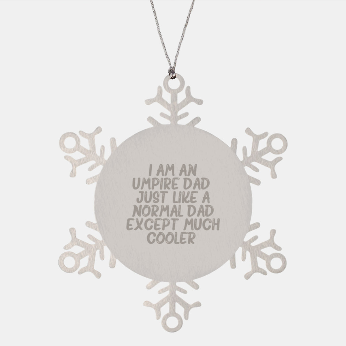 Umpire Dad Snowflake Ornament Gifts from Men to Umpire Friends and Family at Christmas Unique Ornaments - Image 1
