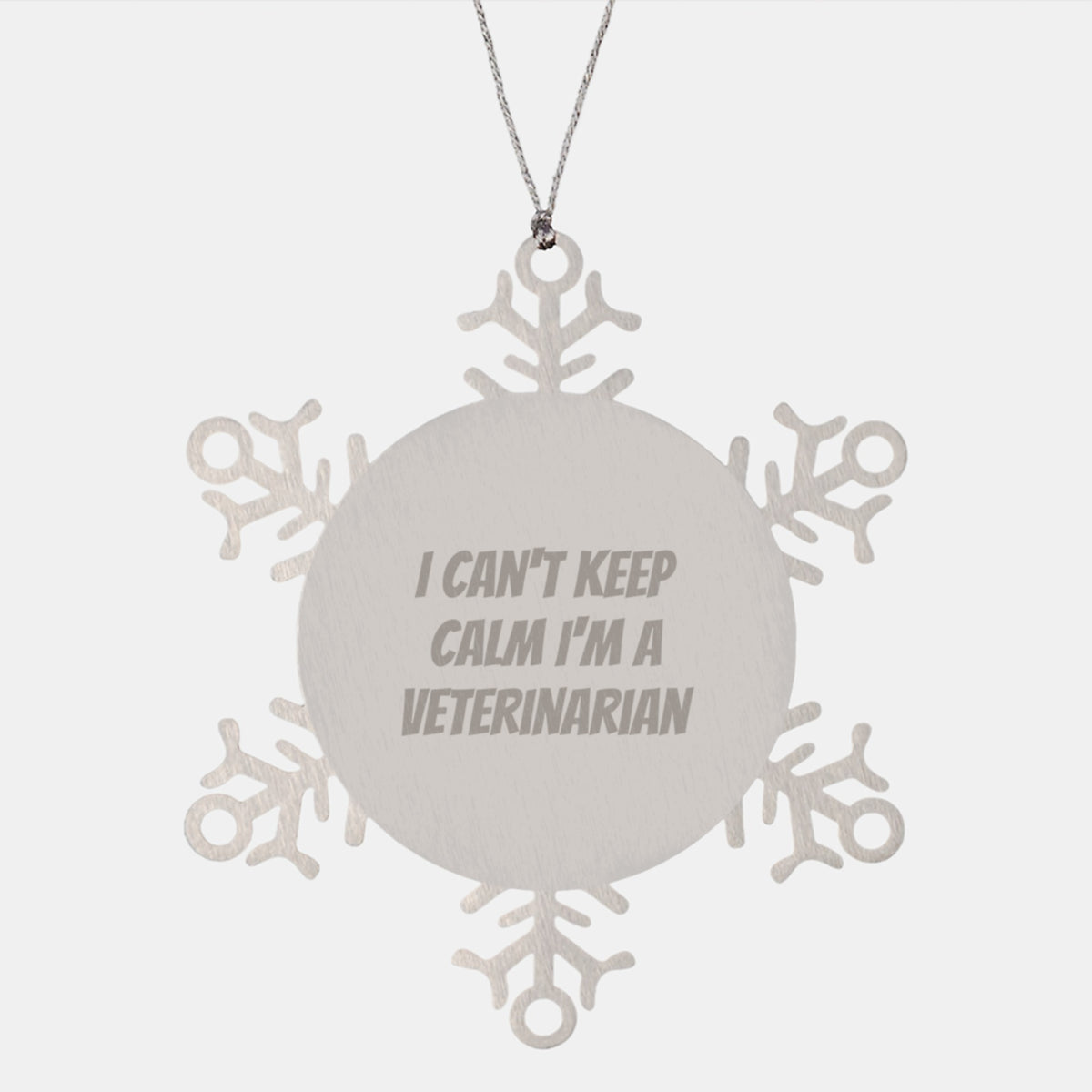 Funny Veterinarian Snowflake Ornament, Gifts from Friends to Veterinarian Coworkers, I Can't Keep Calm I'm A Veterinarian, Christmas Unique Gifts - Image 1