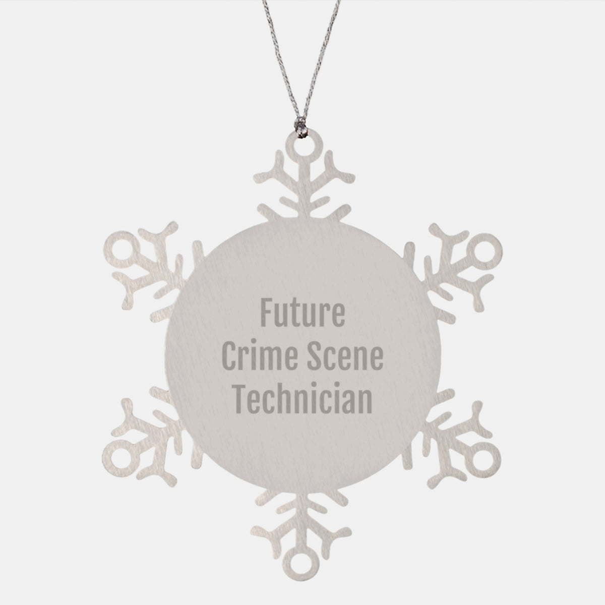 Funny Inspirational Gift for Future Crime Scene Technician Men Stainless Steel Shatterproof Snowflake Ornament, Gifts from Men to Crime Scene Technician, Unique Christmas Unique Gifts for Him - Image 1