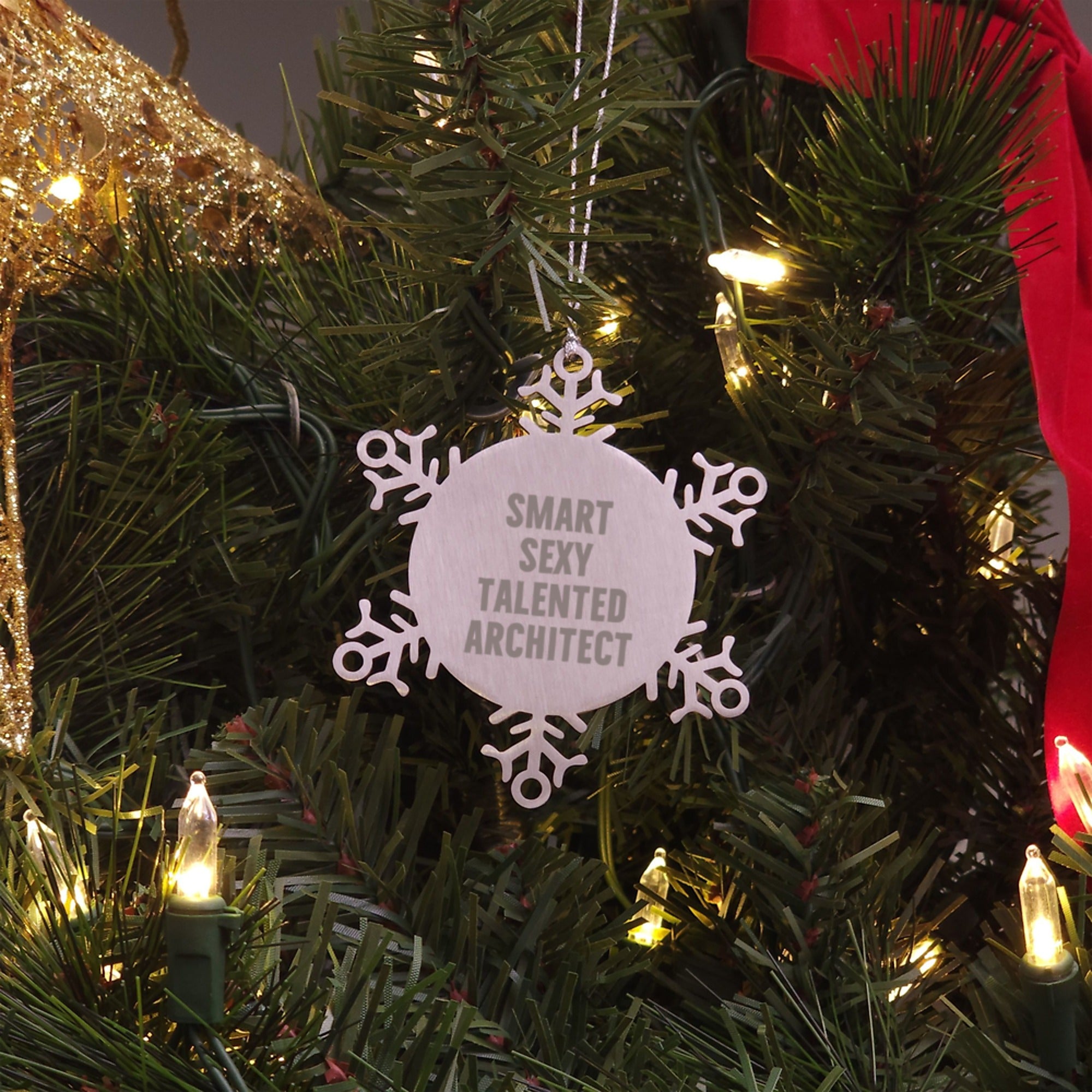 Smart Sexy Talented Architect Gifts: Funny Snowflake Ornament for Men, Women, Coworkers, and Family - Architect Inspired Christmas Unique Gifts from Friends - Image 3