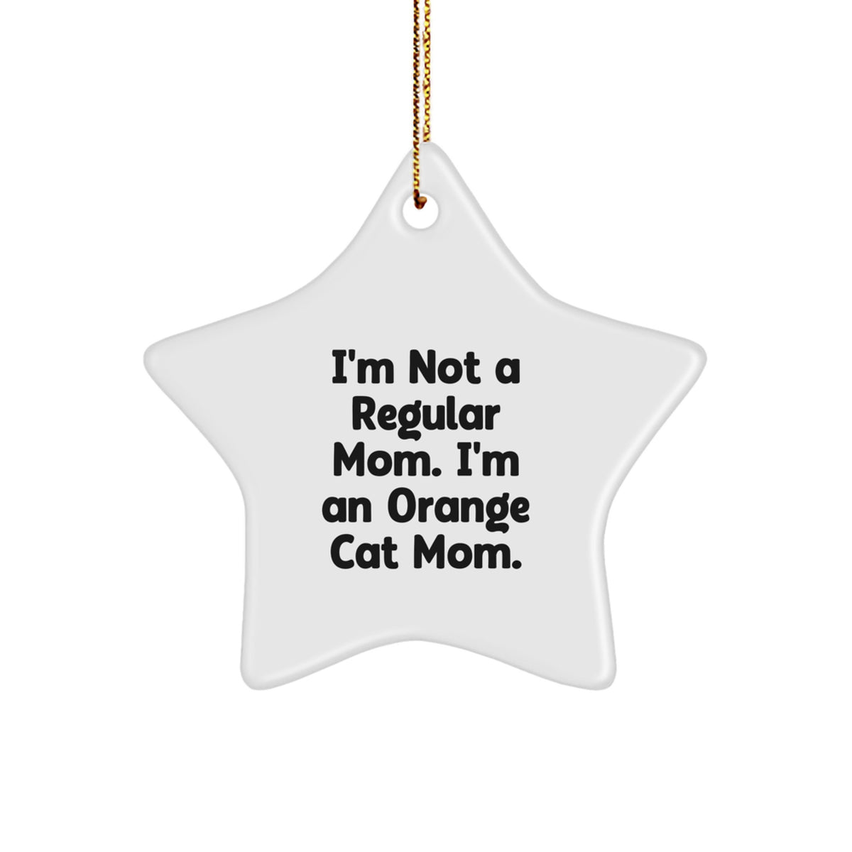 Funny Orange Cat Star Ornament Gifts for Orange Cat Mom from Family, Unique Christmas Unique Gifts for Orange Cat Lovers - Image 1