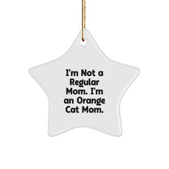 Funny Orange Cat Star Ornament Gifts for Orange Cat Mom from Family, Unique Christmas Unique Gifts for Orange Cat Lovers - Image 1