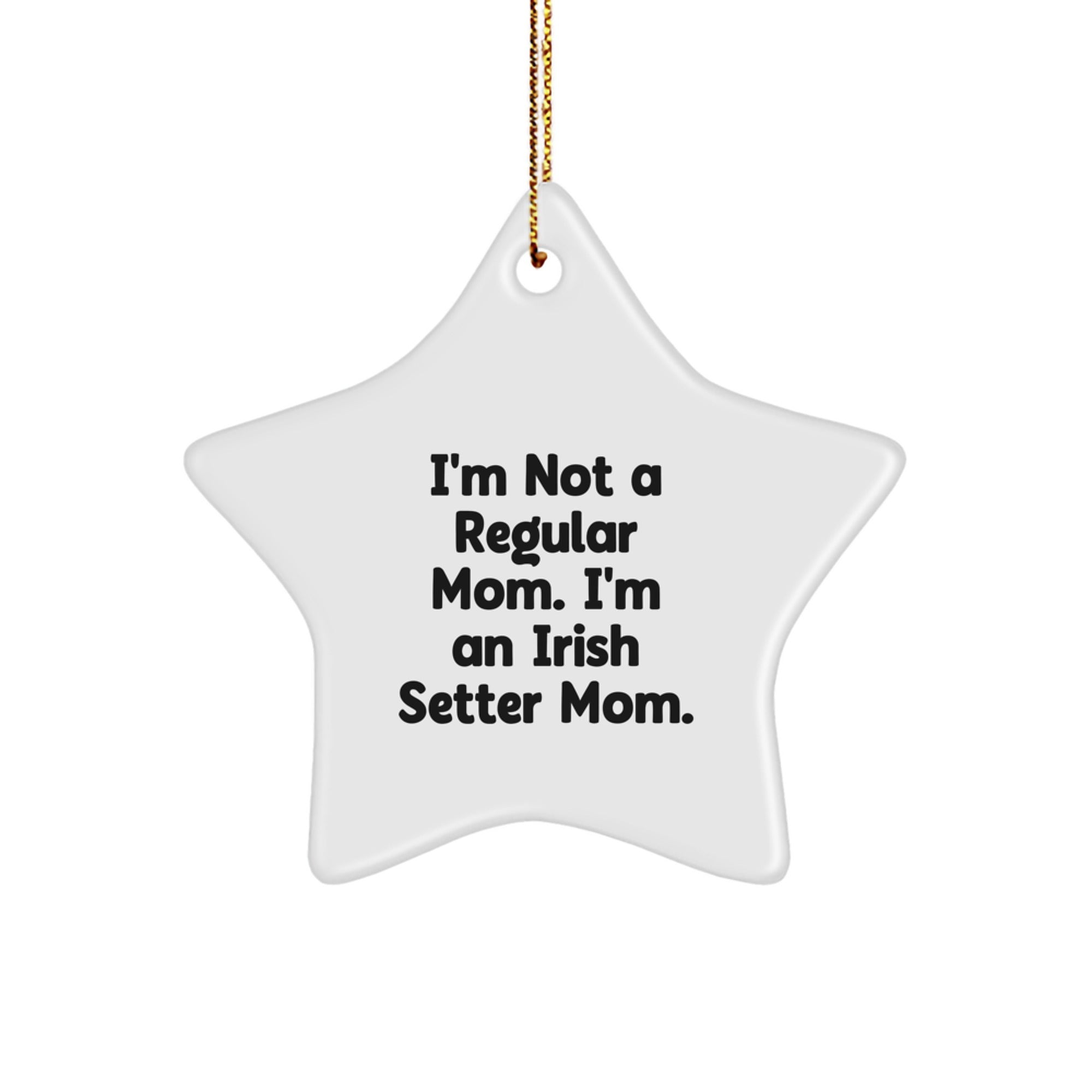 Funny Irish Setter Dog Mom Gifts from Family to Kids Star Ornament for Christmas - Image 1
