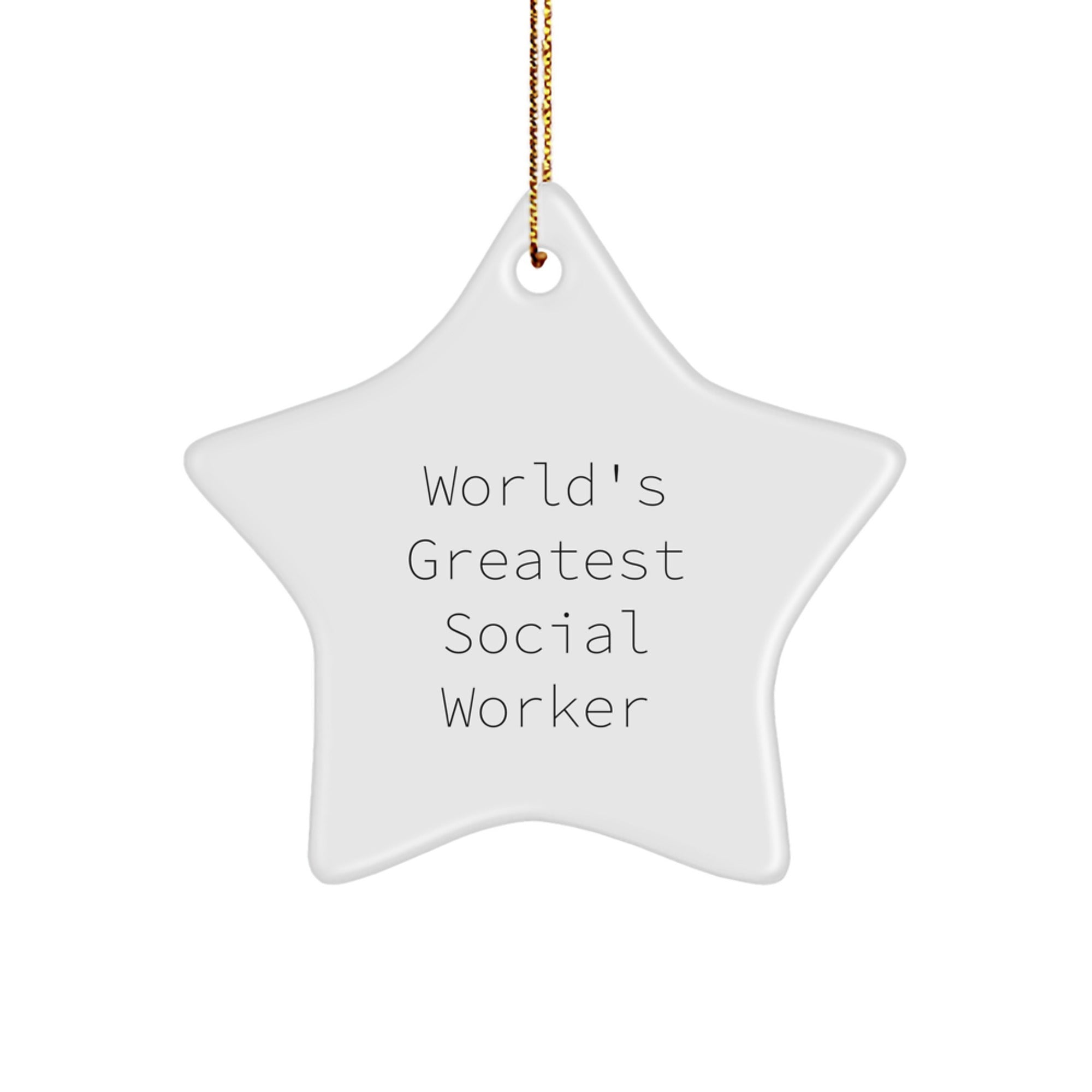 Funny World's Greatest Social Worker Star Ornament for Christmas Unique Gifts from Friends to Family, Star-Shaped Decor - Image 1