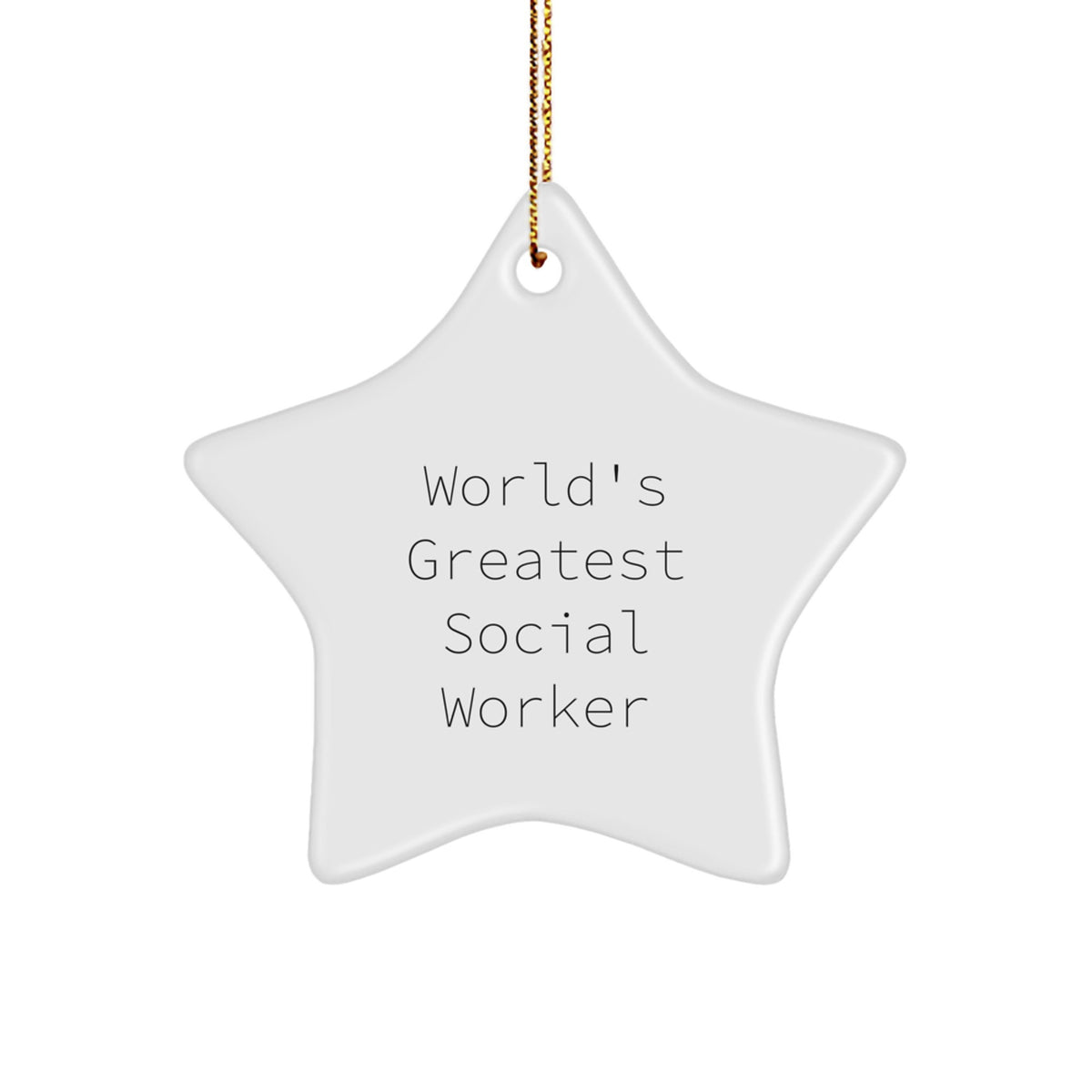 Funny World's Greatest Social Worker Star Ornament for Christmas Unique Gifts from Friends to Family, Star-Shaped Decor - Image 1