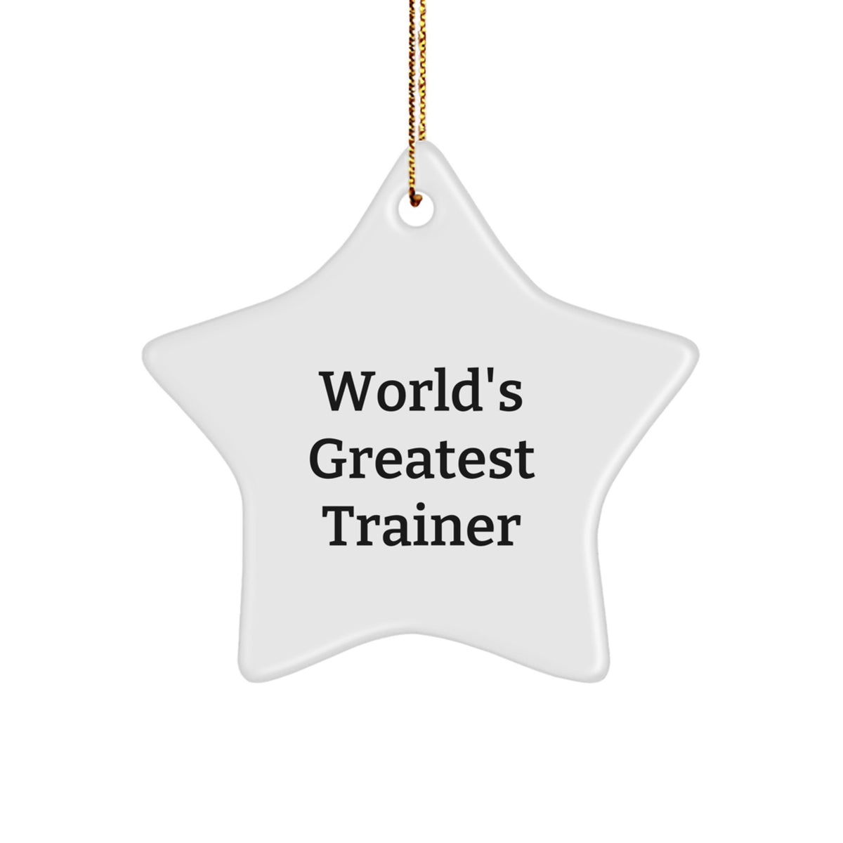 Funny Trainer Gifts from Men Unique Star Ornament for Christmas with 'World's Greatest Trainer' Quote - Image 1
