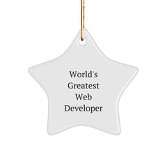 Funny World's Greatest Web Developer Star Ornament Gifts for Men Gifts from Family Friends - Image 1