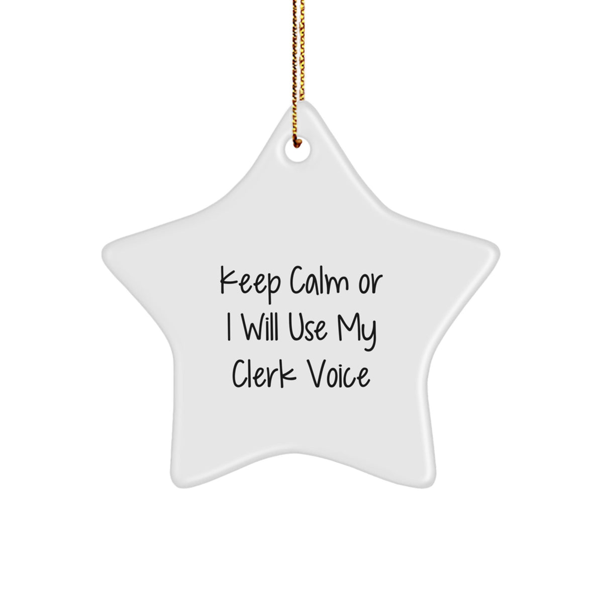 Cute Clerk Gifts from Friends - White Star Ornament for Christmas Unique Gifts for Clerk Colleagues - Image 1