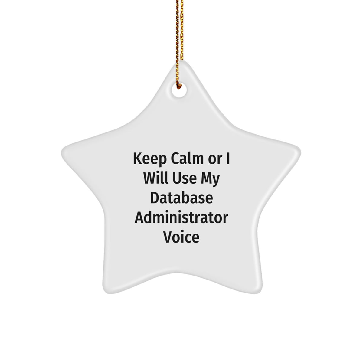 Funny Database Administrator Star Ornament, Gifts from Men to Colleagues on Christmas Unique Gifts Day, Keep Calm Or I Will Use My Database Administrator Voice - Image 1