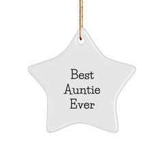 Funny Auntie Gifts, Best Auntie Ever Star Ornament, Gifts from Family, for Auntie, Christmas Unique Gifts - Image 1