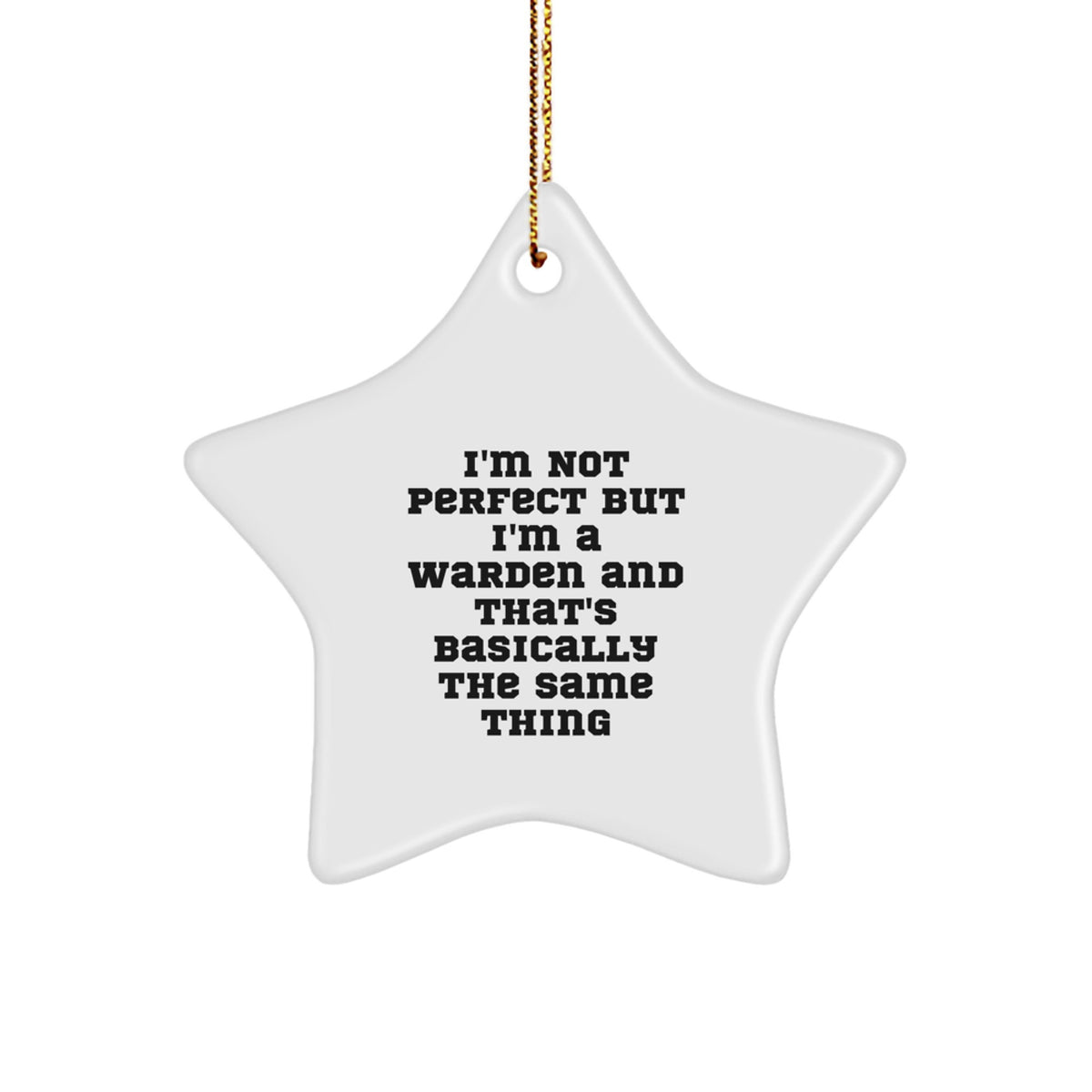 Warden Gifts from Friends, Family, or Coworkers - Funny Star Ornament with I'm Not Perfect Quote, Christmas Unique Gifts for Him, Her, or Warden - Image 1