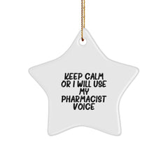 Funny Pharmacist Gifts from Friends, Christmas Unique Star Ornament for Pharmacist Men or Women Coworkers Family - Image 1