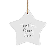 Funny Certified Court Clerk Star Ornament Gifts from Friends for Christmas - Image 1