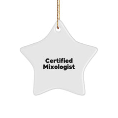 Gifts from Friends to Certified Mixologists, Funny 'Cheers to the Craft' Star Ornament for Christmas - Image 1