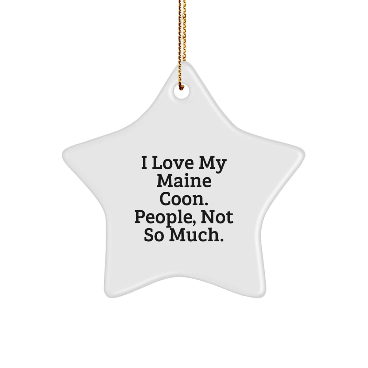 Maine Coon Cat Lovers Gifts from Friends, Unique Star Ornament, I Love My Maine Coon, People Not So Much, Christmas Unique Gifts for Maine Coon Cat Owners - Image 1