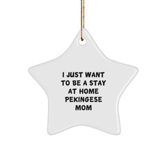 Funny Pekingese Dog Mom Star Ornament Gifts from Friends and Family for Christmas - Image 1
