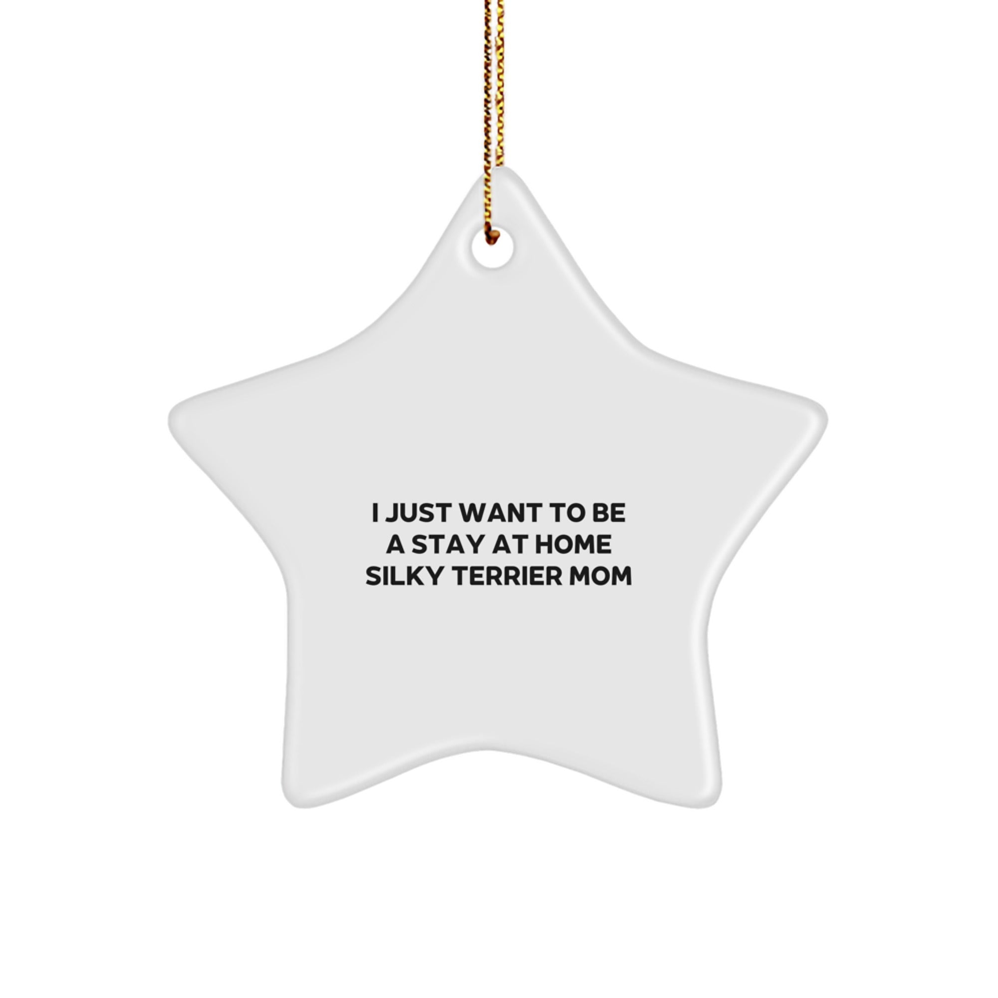 Funny Silky Terrier Dog Mom Christmas Star Ornament Gifts from Friends and Family for Silky Terrier Dog Lovers - Image 1