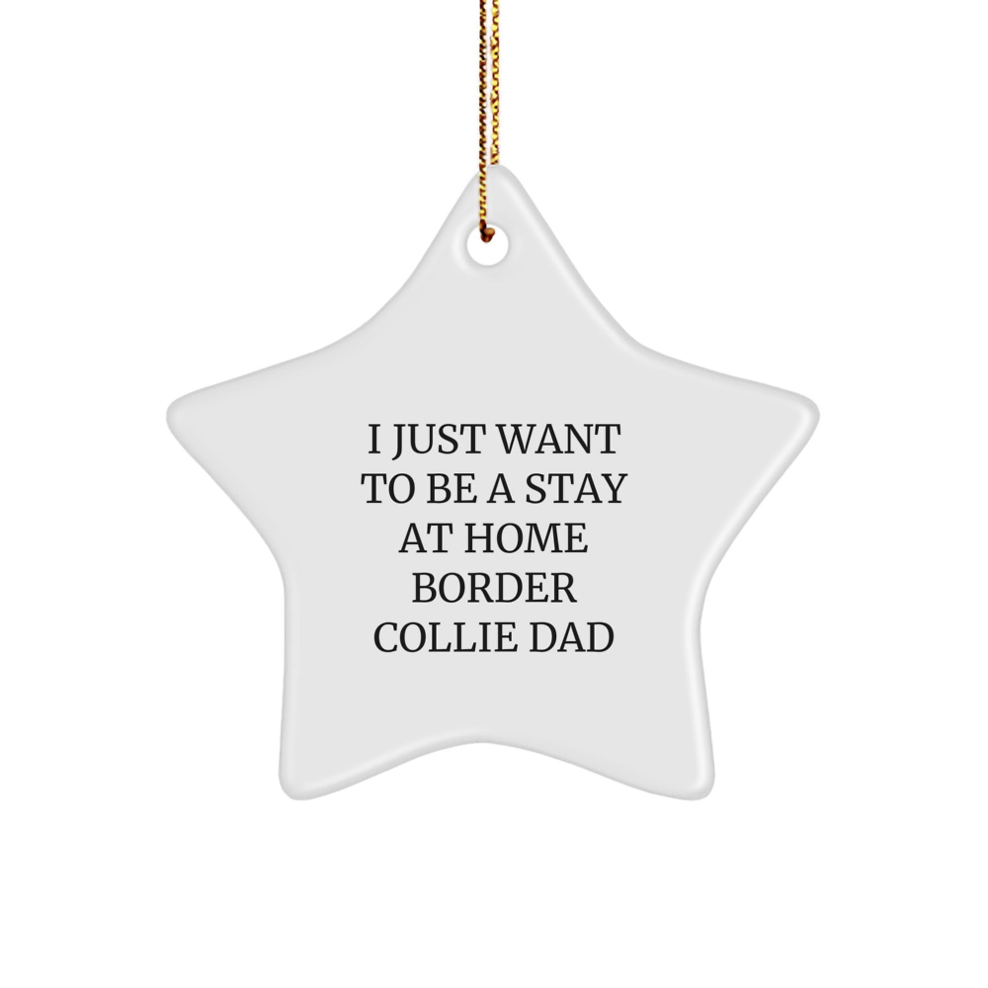 Funny Border Collie Dad Star Ornament Gifts for Christmas, 'I Just Want To Be A Stay At Home Border Collie Dad', Unique Gifts from Family - Image 1