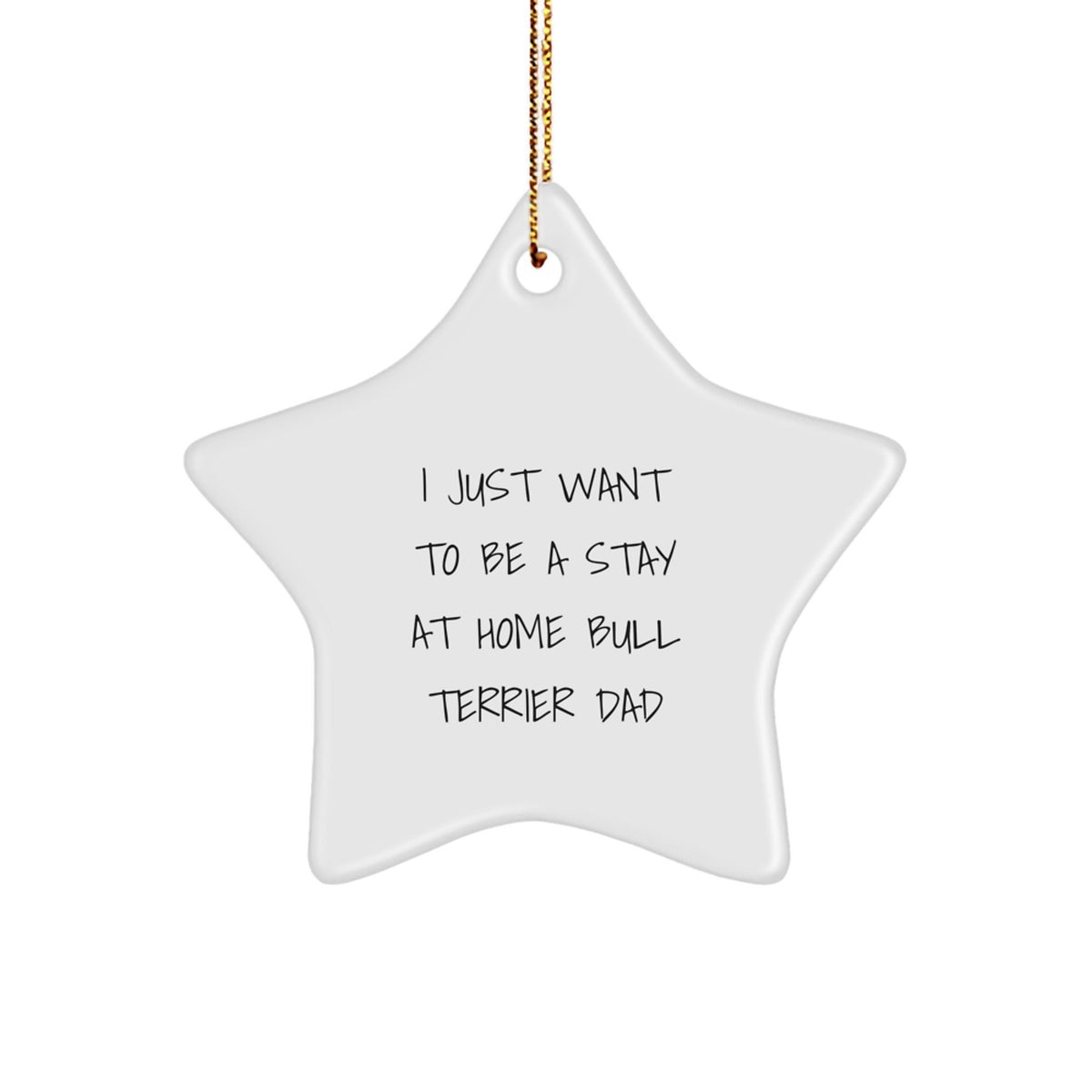 Funny Bull Terrier Dad Gifts, 'I Just Want To Be A Stay At Home Bull Terrier Dad' Star Ornament for Christmas, Gifts from Men to Bull Terrier Dog Lovers - Image 1