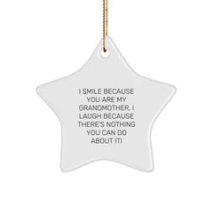 Funny Grandmother Gifts, Star Ornament, I Smile Because You Are My Grandmother, Perfect for Grandmother, Gifts from Family, Christmas Unique Gifts - Image 1