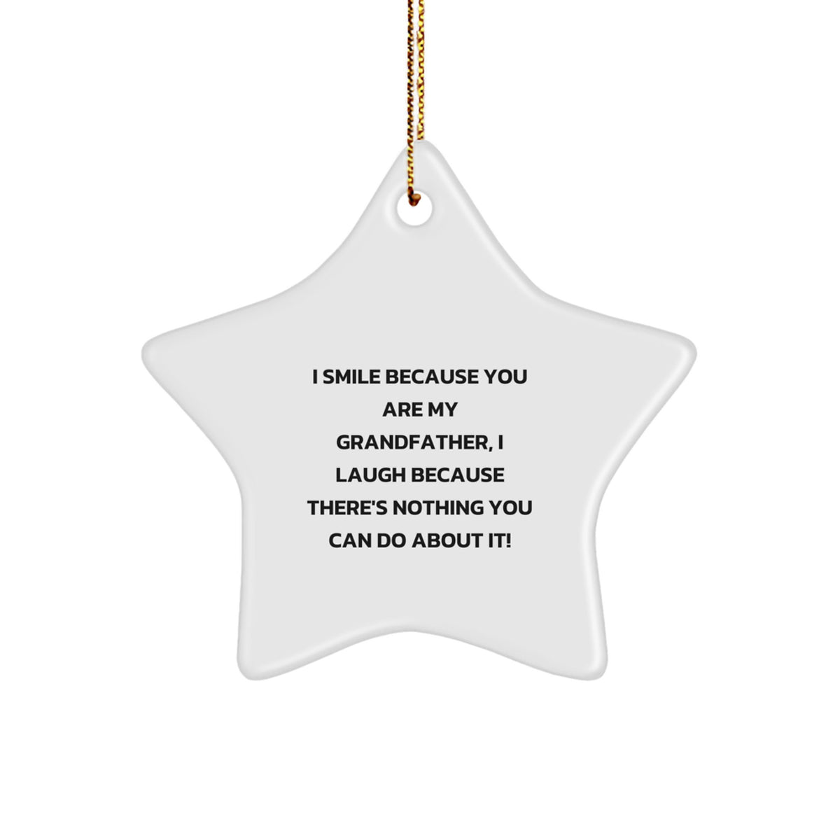 Grandfather Star Ornament, Funny Grandfather Gifts for Him, Christmas Unique Star Shaped Decorations from Family - Image 1