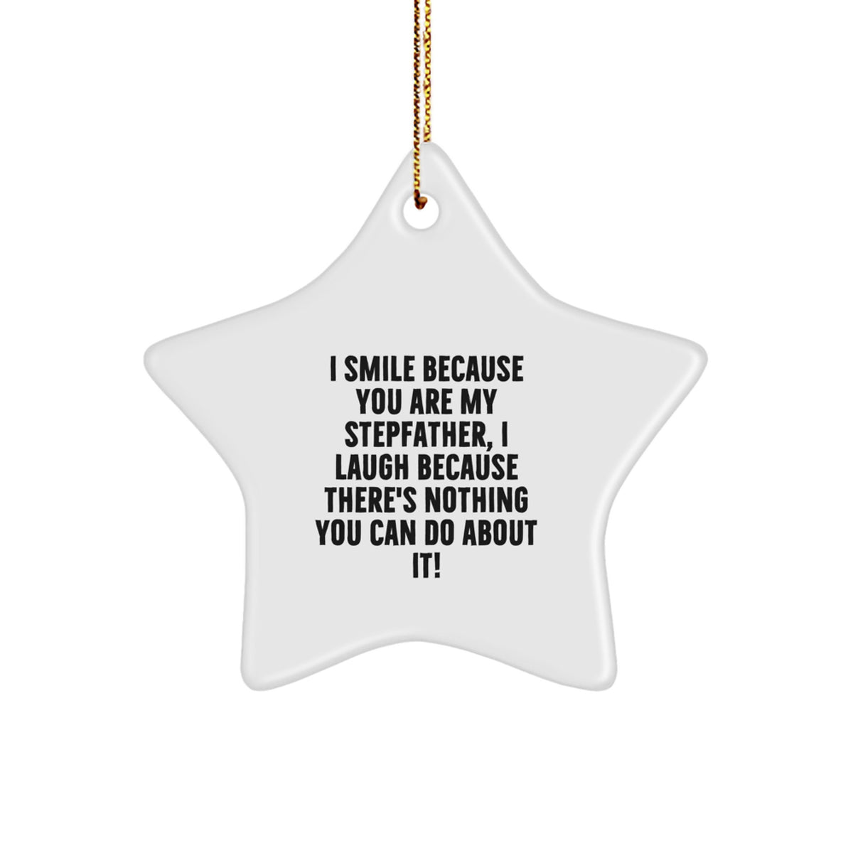 Funny Stepfather Gifts from Men, Unique Star Ornament for Stepfather - 'I Smile Because You Are My Stepfather...' - Image 1