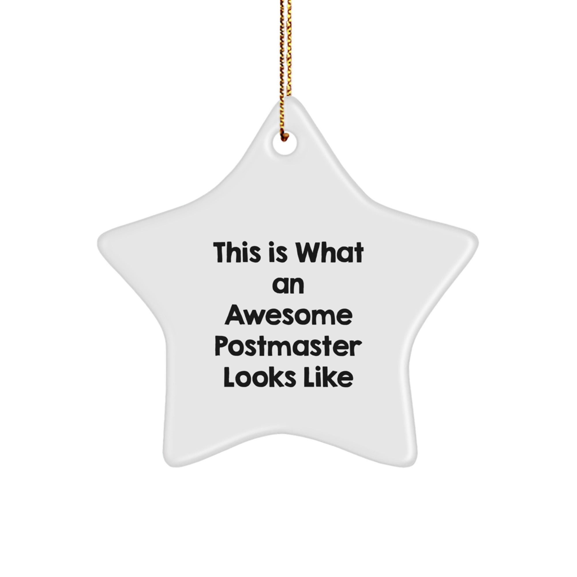 Funny Postmaster Gifts for Men or Women - 'This Is What An Awesome Postmaster Looks Like' Star Ornament, Gifts from Family, Friends, or Coworkers, Christmas Unique Presents - Image 1