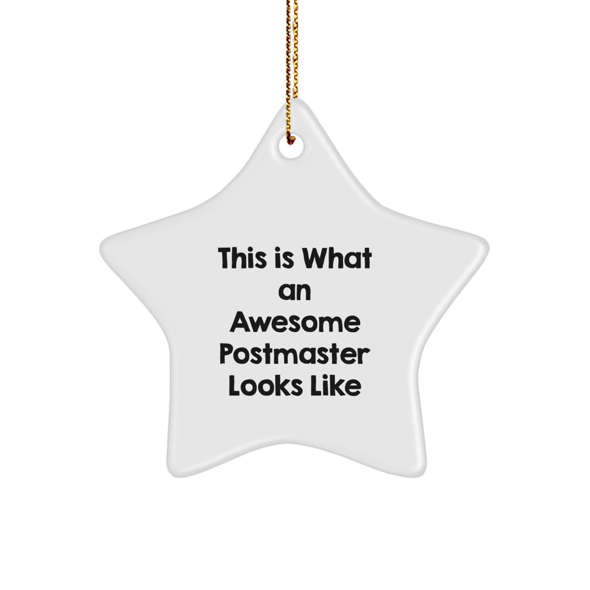 Funny Postmaster Gifts for Men or Women - 'This Is What An Awesome Postmaster Looks Like' Star Ornament, Gifts from Family, Friends, or Coworkers, Christmas Unique Presents - Image 1
