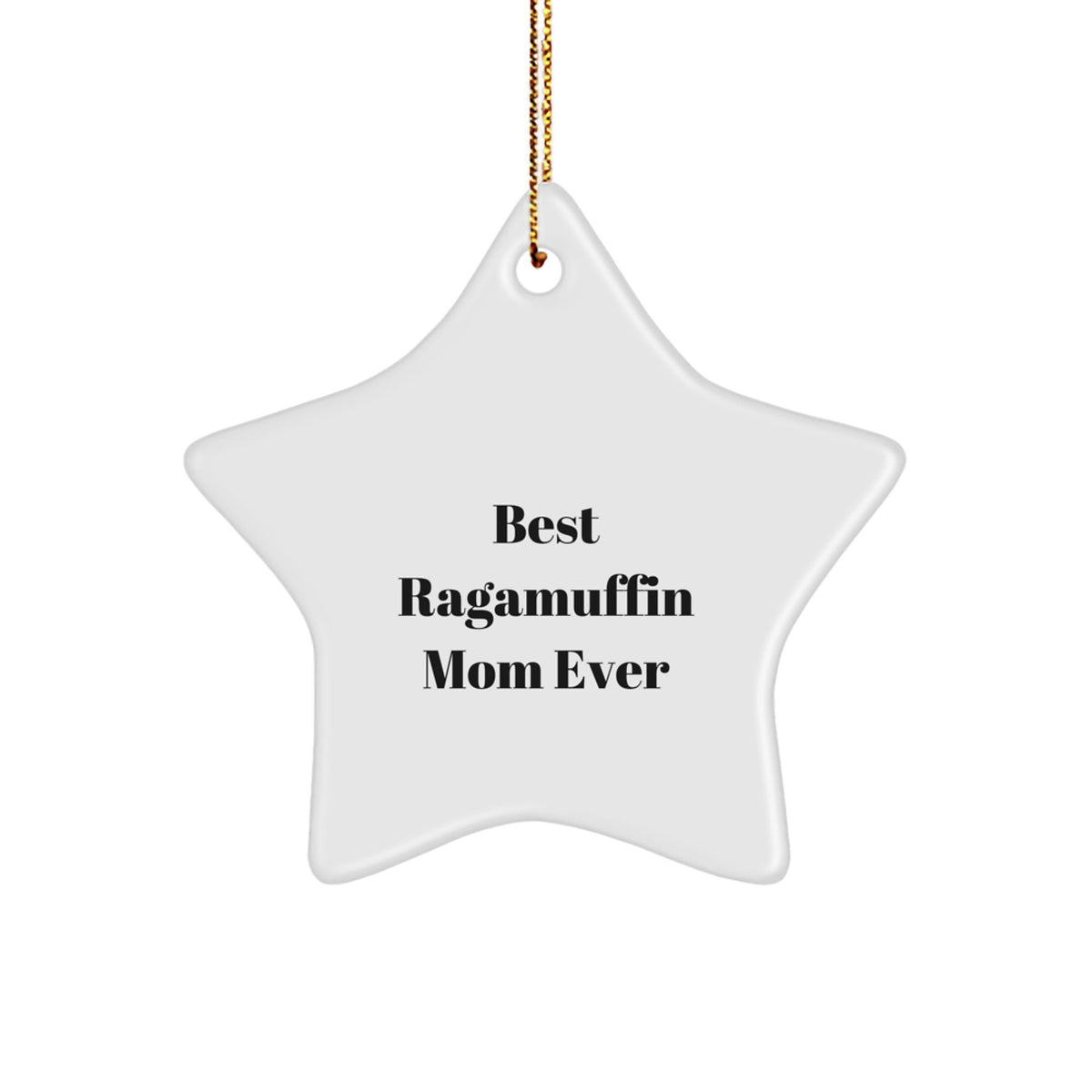 Ragamuffin Cat Lovers' Christmas Unique Gifts from Mom - Best 'Ragamuffin Mom Ever' Star Ornament for Friends, Family, or Coworkers - Image 1